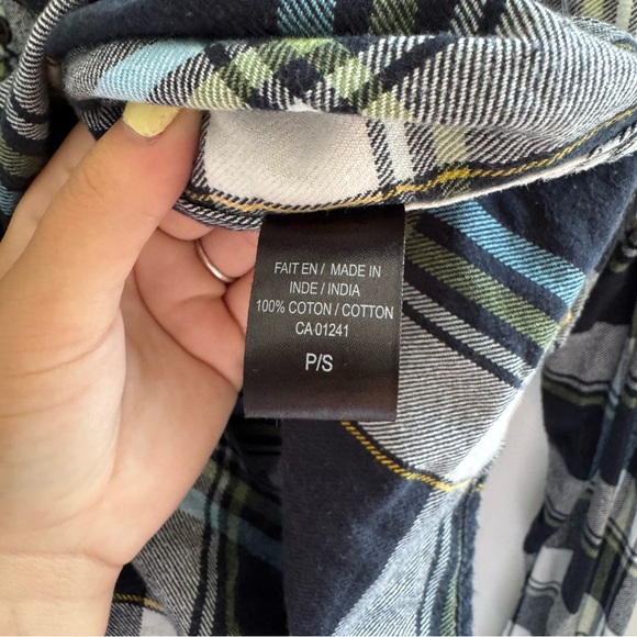 SIMONS | Plaid Button Up Hoodie 100% Cotton Size Small - Picture 5 of 5